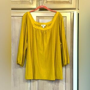 💛PLUS SIZE 💛STYLE AND COMPANY PINPOINT YELLOW/GOLD TUNIC SIZE 3X